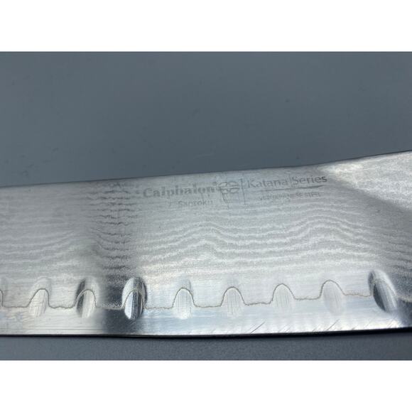 Calphalon Katana Series Santoku‎ Kitchen Knife Japanese Steel 7" VG-1 Blade Rare - Picture 3 of 7